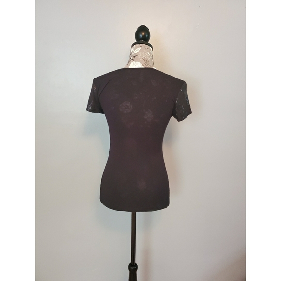Black scoop neck sequin t shirt - Picture 4 of 6